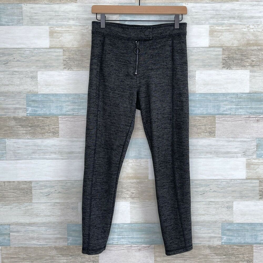 Lou & Grey Apres Ski Pants Gray High Rise Crop Stretch Ponte Knit Womens Small